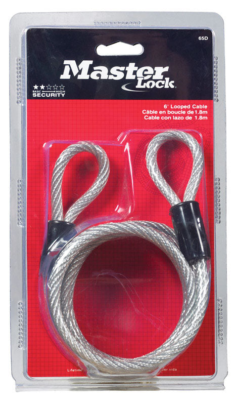 MASTER LOCK - Master Lock 1/4 in. D X 72 in. L Vinyl Coated Steel Coiled Cable