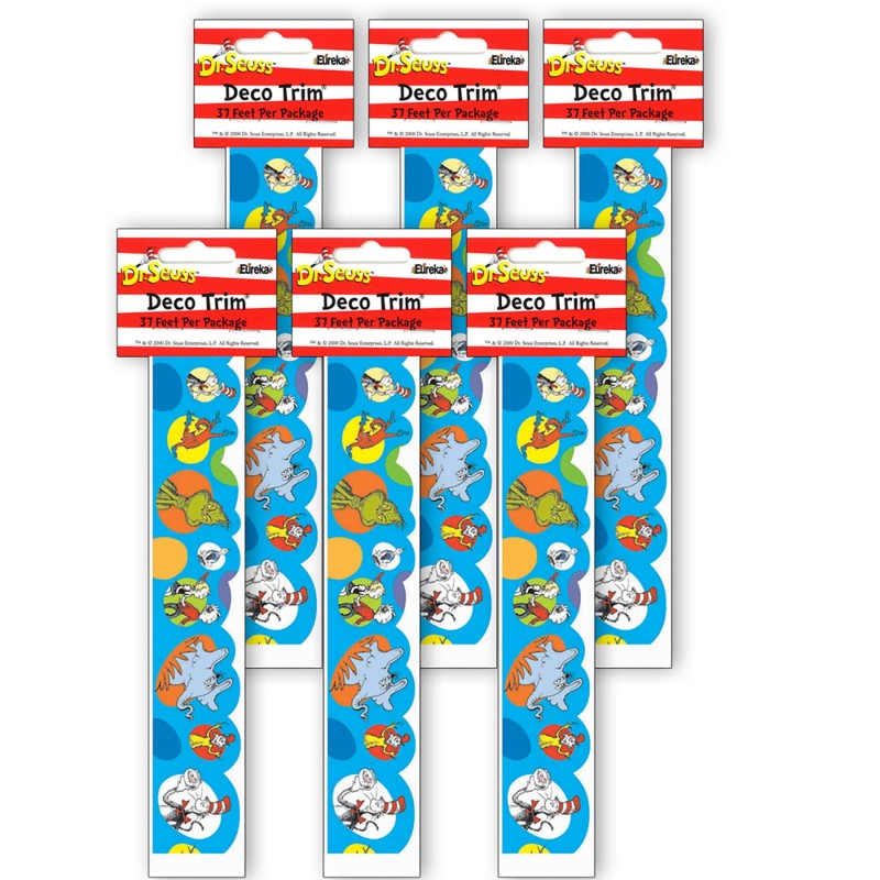 EUREKA - Dr. Seuss™ Bubbles Deco Trim®, 37 Feet Per Pack, 6 Packs