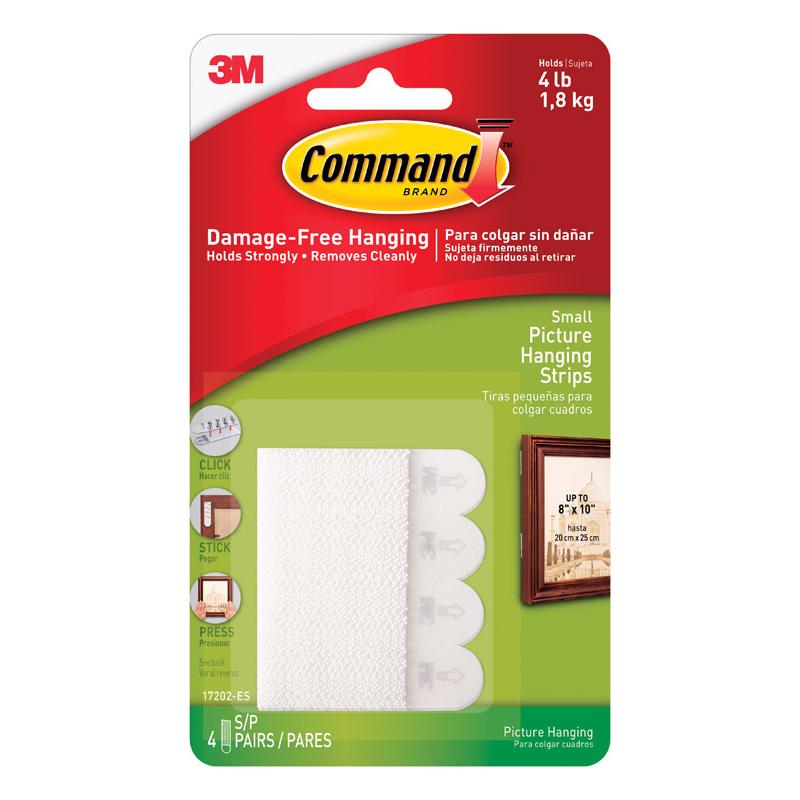 3M - 3M Command White Small Picture Hanging Strips 1 lb 8 pk