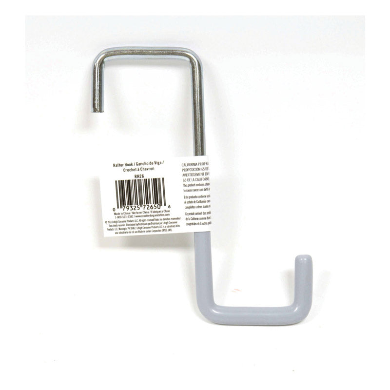 CRAWFORD - Crawford 5.75 in. L Vinyl Coated Gray Steel Large Rafter Hook 2 pk