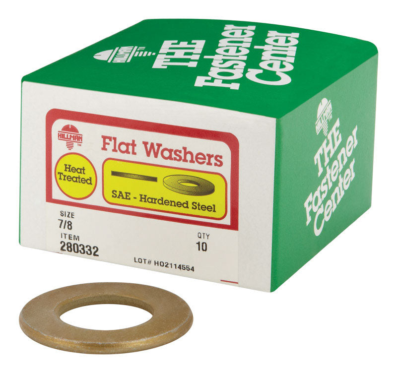 HILLMAN - Hillman Yellow Dichromate Steel 7/8 in. SAE Flat Washer 10 pk