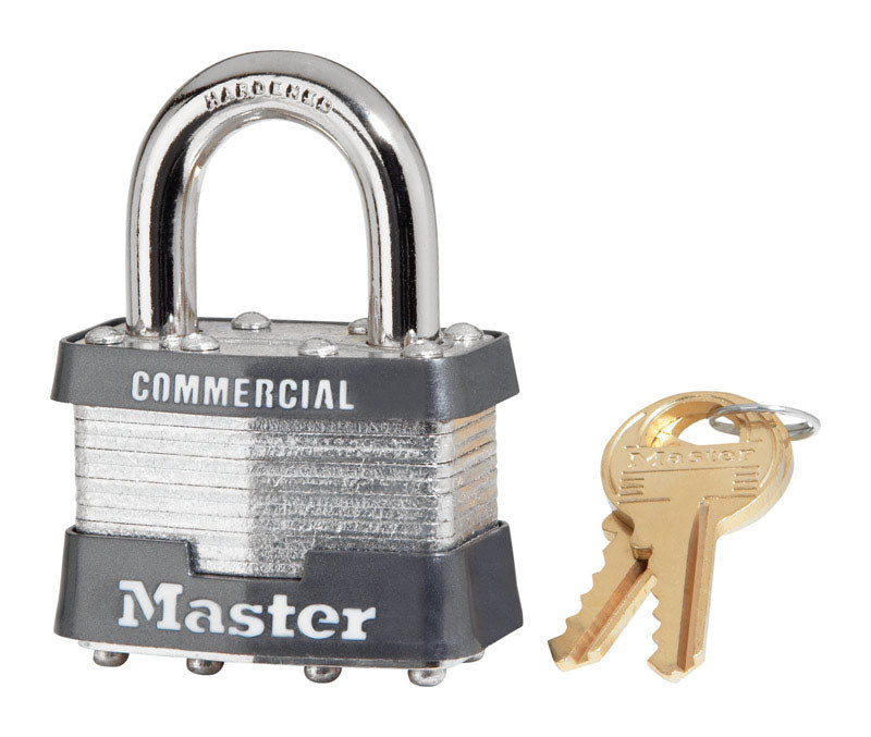 MASTERLOCK - Master Lock 1.75 in. H X 1.75 in. W X 1-3/4 in. L Laminated Steel Dual Ball Bearing Locking Padlock - Case of 6