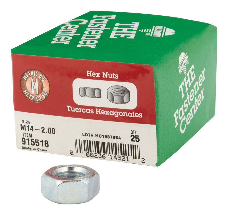 HILLMAN - Hillman M14-2.00 mm Zinc-Plated Steel Metric Hex Nut 25 pk