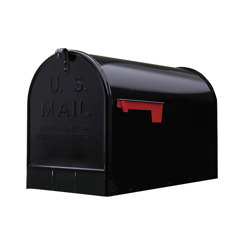 SOLAR GROUP - Gibraltar Mailboxes Stanley Jumbo Galvanized Steel Post Mount Black Mailbox