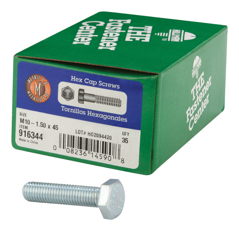 HILLMAN - Hillman M10-1.50 mm D X 45 mm L Heat Treated Steel Hex Head Cap Screw 35 pk