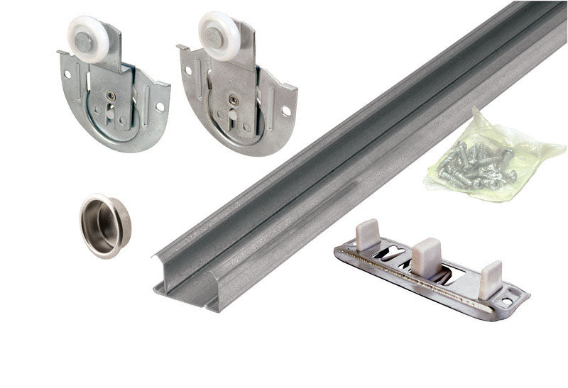 PRIME-LINE - Prime-Line Galvanized Silver Steel By-Pass Door Hardware Set 1 pk [163589]