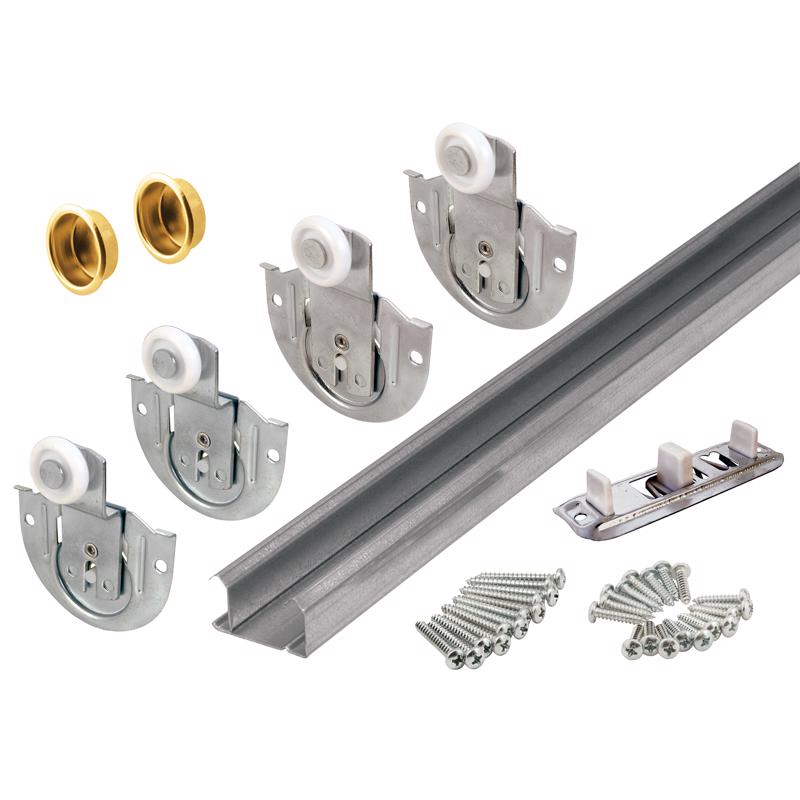 PRIME-LINE - Prime-Line Galvanized Silver Plastic/Steel By-Pass Door Hardware Set 1 pk