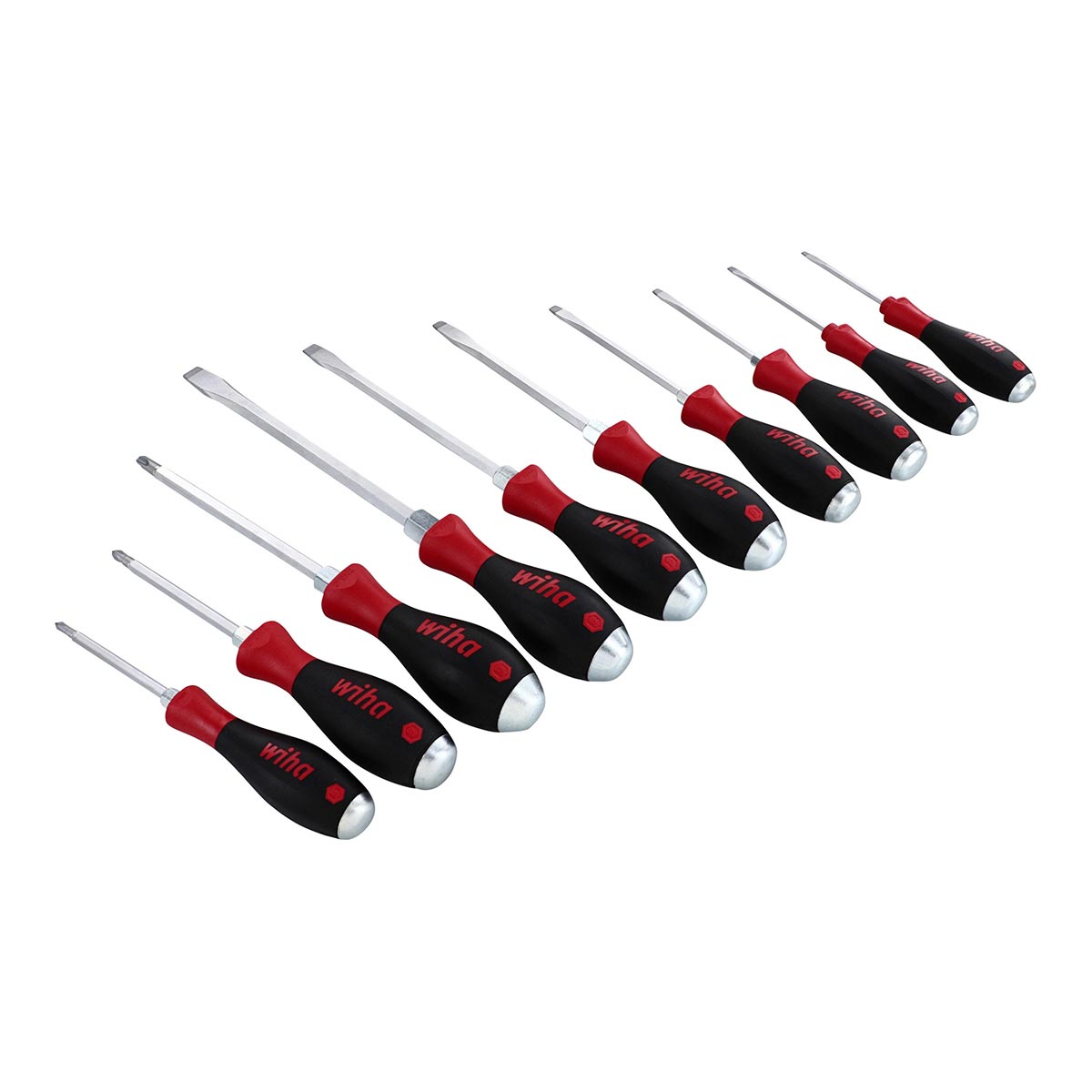 Wiha SoftFinish Extra Heavy Duty Slotted/Phillips Screwdriver Set (10 Piece Set)