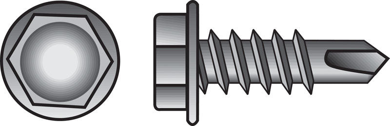 HILLMAN - Hillman No. 8 X 1-1/2 in. L Phillips Hex Washer Head Sheet Metal Screws 100 pk