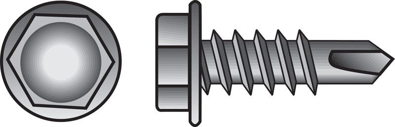 HILLMAN - Hillman No. 10 X 2 in. L Hex Hex Washer Head Sheet Metal Screws 100 pk