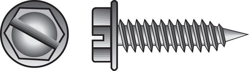 HILLMAN - Hillman No. 8 X 3/4 in. L Slotted Hex Washer Head Sheet Metal Screws 100 pk [82229]