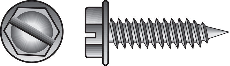 HILLMAN - Hillman No. 10 X 3/4 in. L Slotted Hex Washer Head Sheet Metal Screws 100 pk [82235]