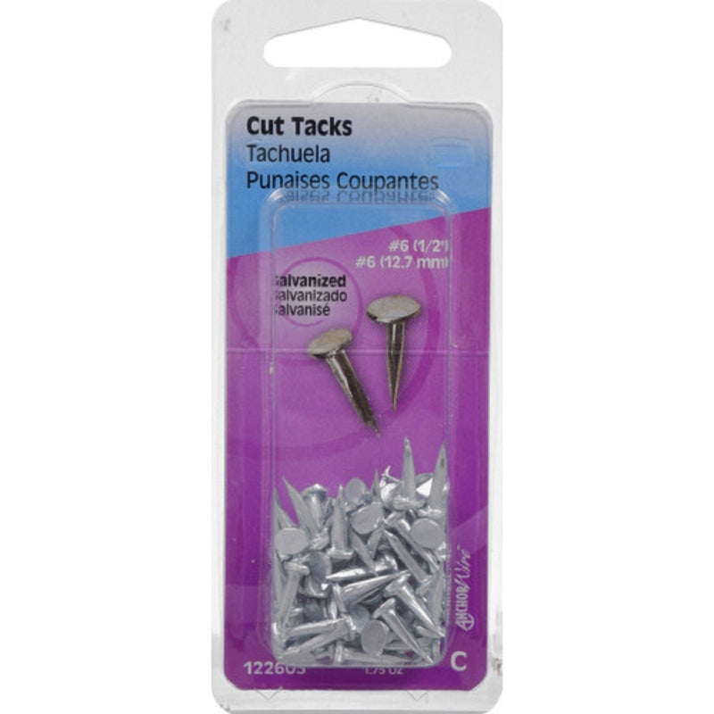 HILLMAN - Hillman No. 6 X 1/2 in. L Galvanized Silver Steel Cut Tacks 1 pk - Case of 6