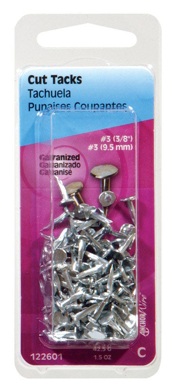 HILLMAN - Hillman No. 8 X 9/16 in. L Galvanized Silver Steel Cut Tacks 1.75 pk - Case of 6