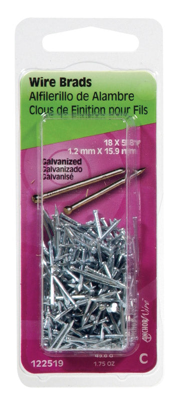 HILLMAN - Hillman 18 Ga. X 5/8 in. L Galvanized Steel Brad Nails 1 pk 1.75 oz - Case of 6