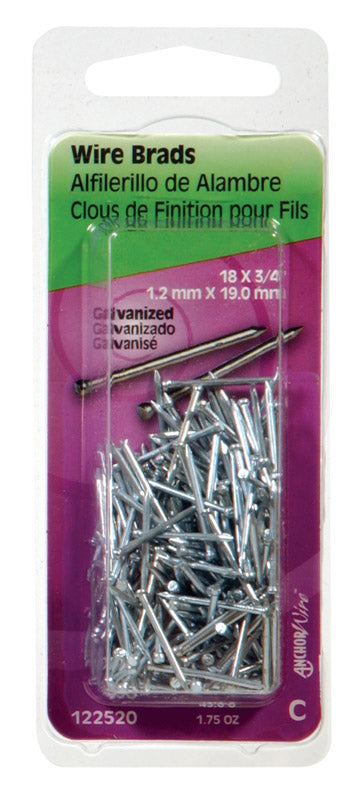 HILLMAN - Hillman 18 Ga. X 3/4 in. L Galvanized Steel Brad Nails 1 pk 1.75 oz - Case of 6