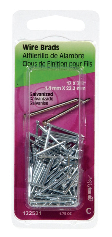 HILLMAN - Hillman 17 Ga. X 7/8 in. L Galvanized Steel Brad Nails 1 pk 1.75 oz - Case of 6