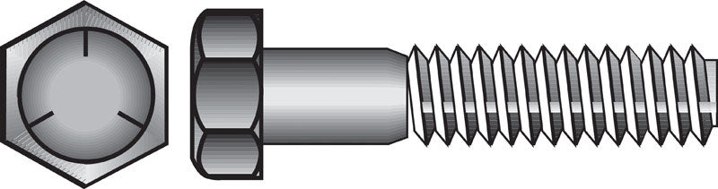 HILLMAN - Hillman 1/2 in. D X 12 in. L Heat Treated Zinc Steel Hex Head Cap Screw 25 pk