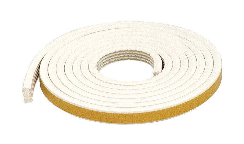 M-D - M-D White Rubber Weatherstrip For Doors and Windows 10 ft. L X 5/16 in.