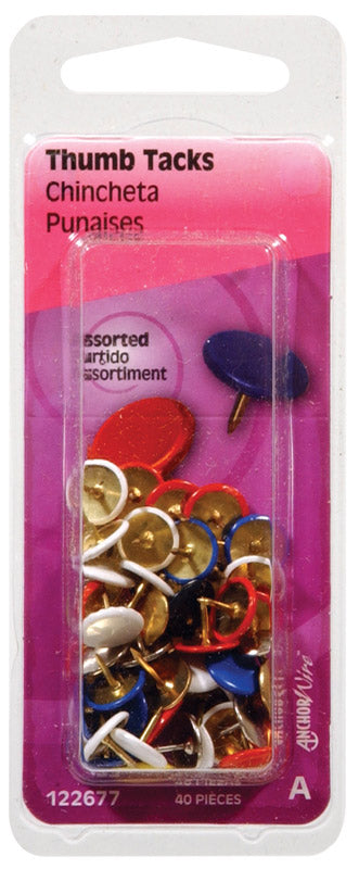 HILLMAN - Hillman Assorted Push Pins 40 pk - Case of 6