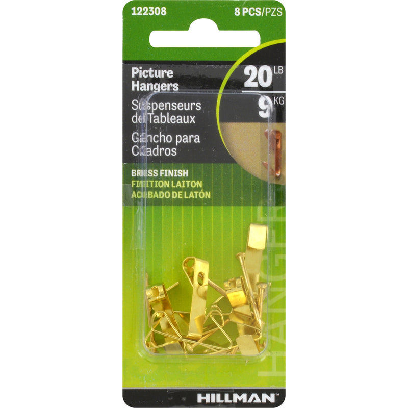 HILLMAN - Hillman AnchorWire Brass-Plated Gold Conventional Picture Hanger 20 lb 8 pk - Case of 10