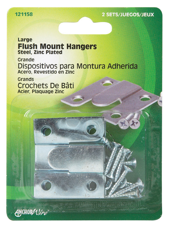 HILLMAN - Hillman AnchorWire Silver Flush-Mount Picture Hanger 3 lb 2 pk - Case of 10