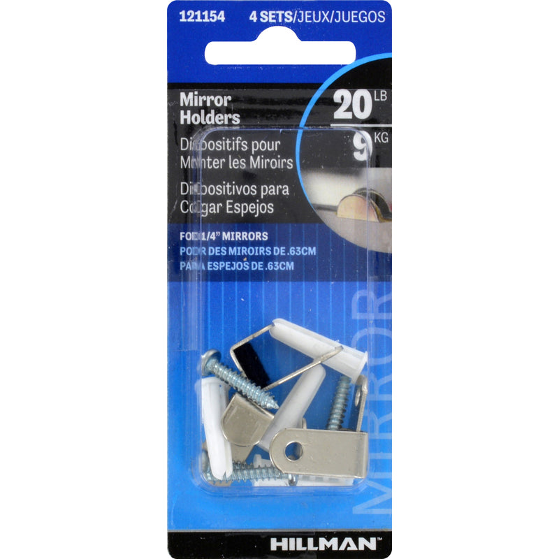 HILLMAN - Hillman AnchorWire Silver Hidden Mirror Holder 20 lb 2 pk - Case of 10 [121154]