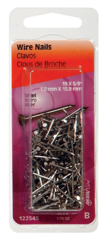 HILLMAN - Hillman 5/8 in. Wire Bright Steel Nail Flat Head - Case of 6