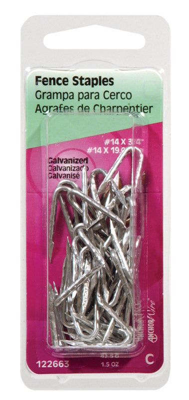 HILLMAN - Hillman 3/4 in. W X 3/4 in. L Galvanized Steel Fence Staples 14 Ga. 1.25 oz - Case of 6