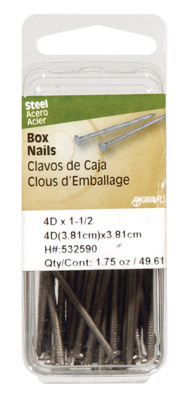 HILLMAN - Hillman 4D 1-1/2 in. Box Polished Steel Nail Large Head - Case of 6