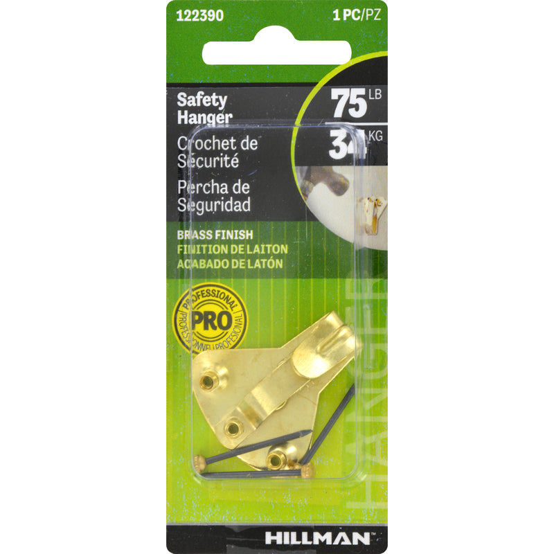 HILLMAN - Hillman AnchorWire Brass-Plated Silver Safety Picture Hanger 75 lb 1 pk - Case of 10