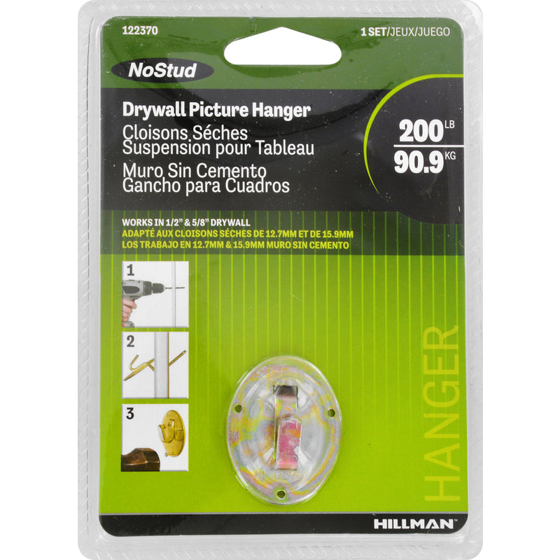 HILLMAN - Hillman NoStud Metallic Drywall Picture Hanger 200 lb 1 pk - Case of 5