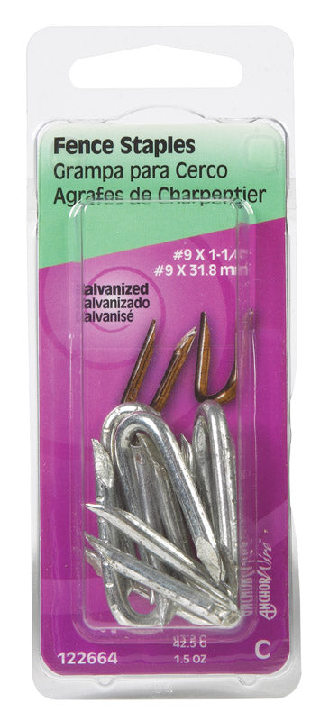 HILLMAN - Hillman 1/4 in. W X 1-1/4 in. L Galvanized Steel Fence Staples 9 Ga. 1-1/2 oz - Case of 6