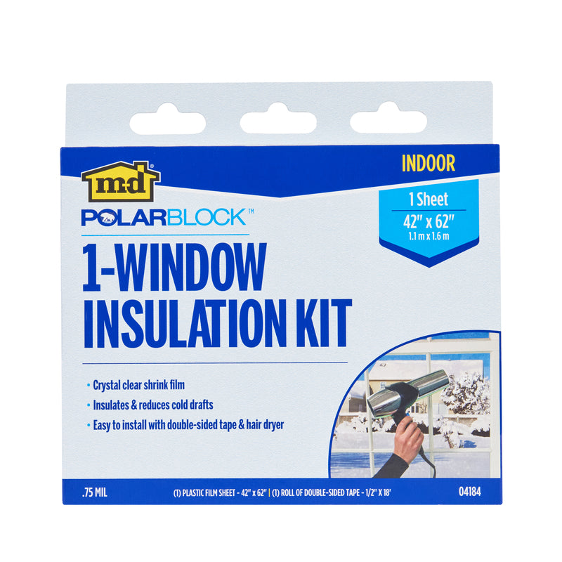 M-D - M-D Polar Block Clear Indoor Window Film Insulator Kit 42 in. W X 62 in. L