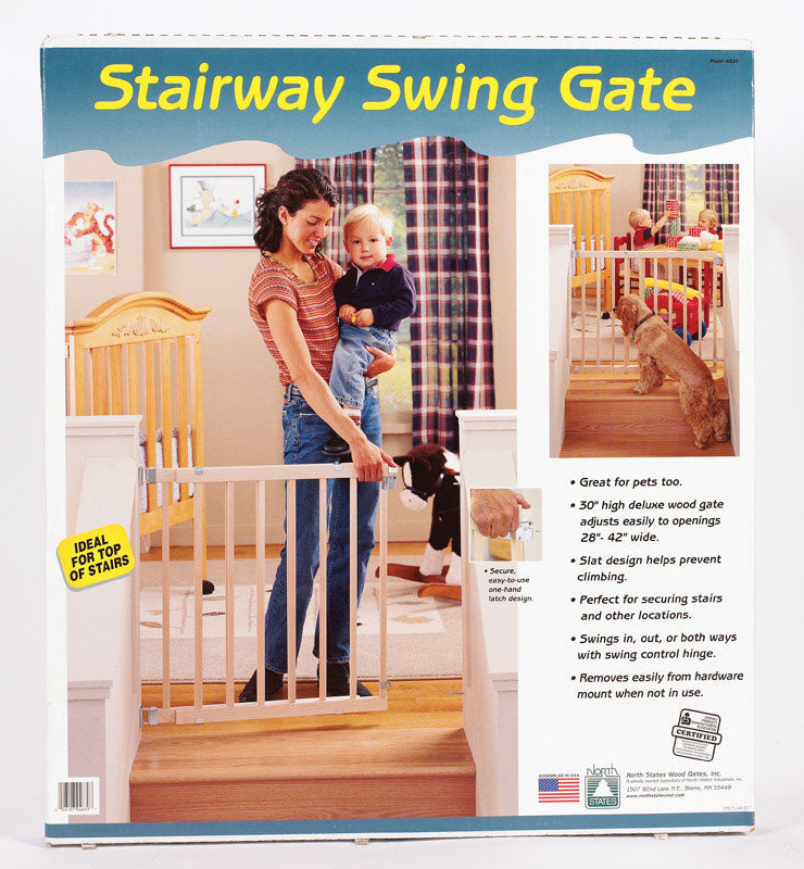 NORTH STATES - North States White 30 in. H X 28-42 in. W Wood Child Safety Gate