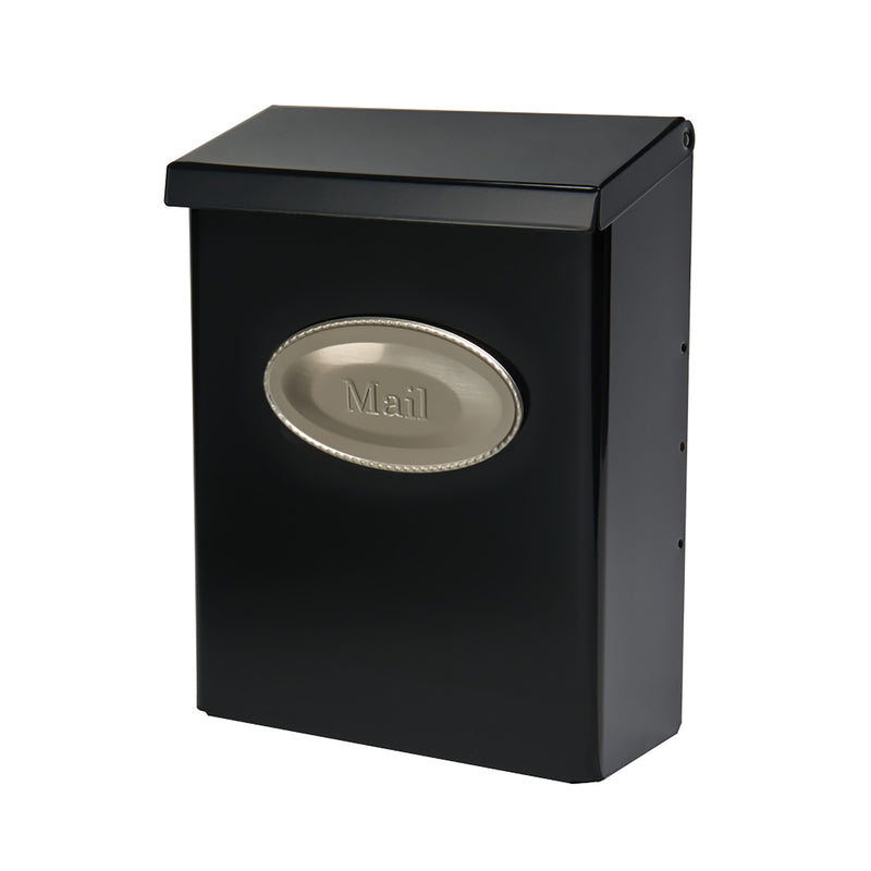 SOLAR GROUP - Gibraltar Mailboxes Designer Classic Galvanized Steel Wall Mount Black Mailbox