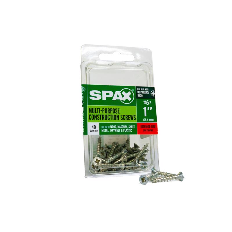 SPAX - SPAX Multi-Material No. 6 Label X 1 in. L Unidrive Flat Head Construction Screws 40 pk [4101010350252]