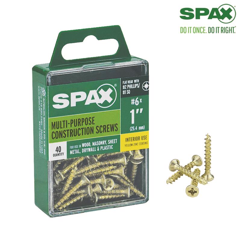 SPAX - SPAX Multi-Material No. 6 Label X 1 in. L Unidrive Flat Head Construction Screws 40 pk [4101020350252]