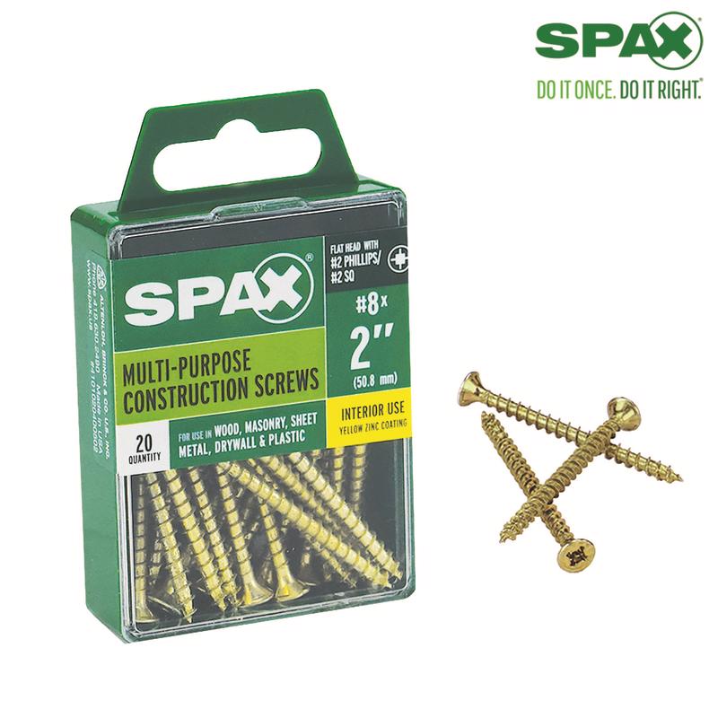 SPAX - SPAX Multi-Material No. 8 Label X 2 in. L Unidrive Flat Head Construction Screws 20 pk [4101020400502]