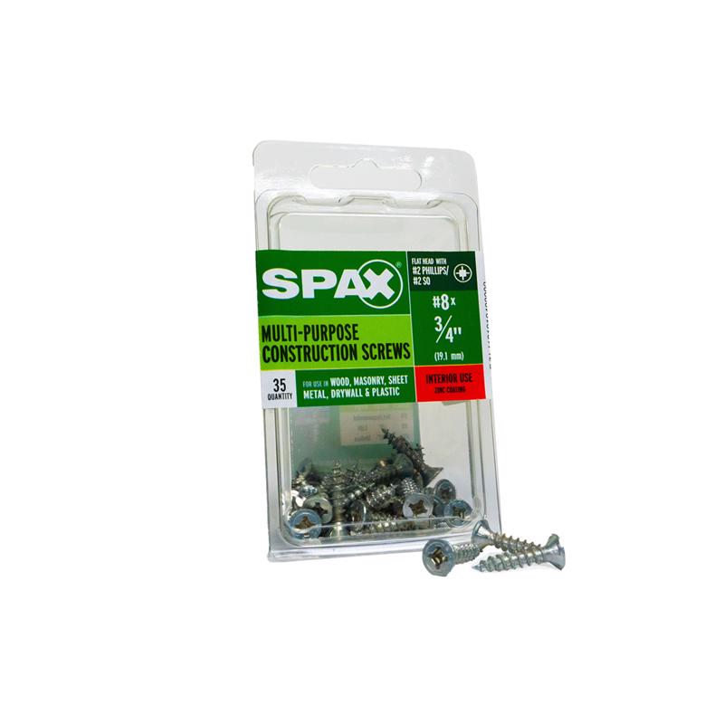 SPAX - SPAX Multi-Material No. 8 Label X 3/4 in. L Unidrive Flat Head Construction Screws 35 pk [4101010400202]