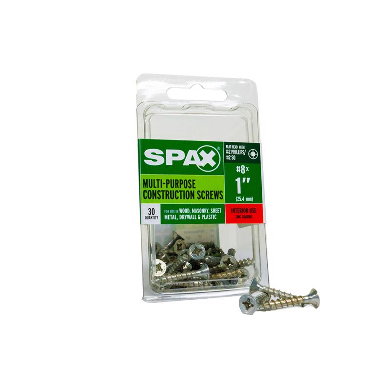 SPAX - SPAX Multi-Material No. 8 Label X 1 in. L Unidrive Flat Head Construction Screws 30 pk [4101010400252]