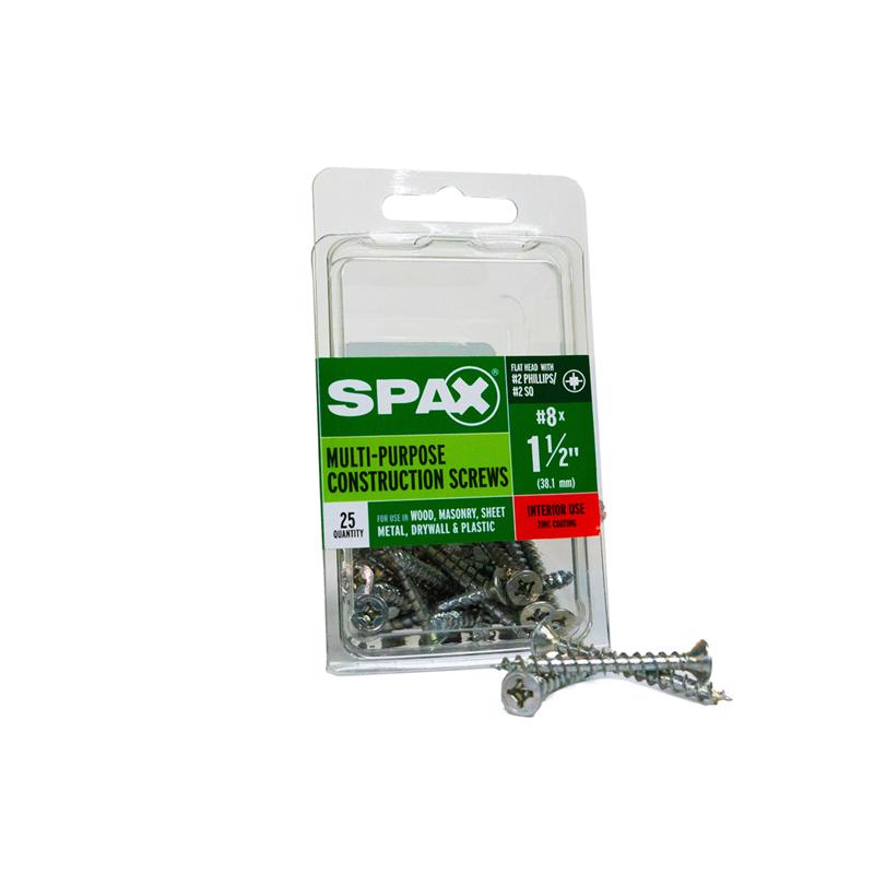 SPAX - SPAX Multi-Material No. 8 Label X 1-1/2 in. L Unidrive Flat Head Construction Screws 25 pk [4101010400402]