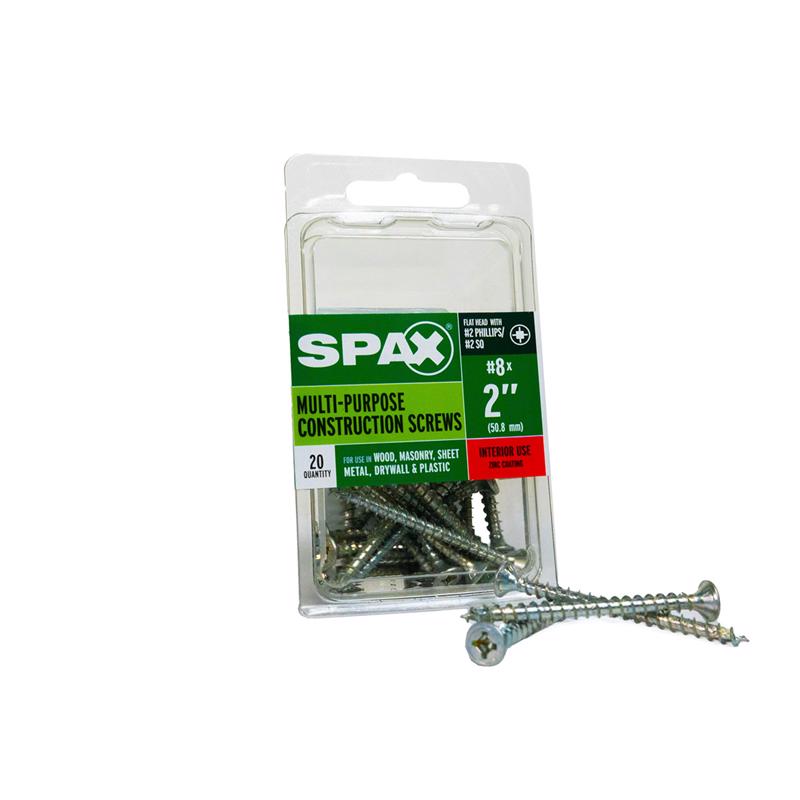 SPAX - SPAX Multi-Material No. 8 Label X 2 in. L Unidrive Flat Head Construction Screws 20 pk [4101010400502]