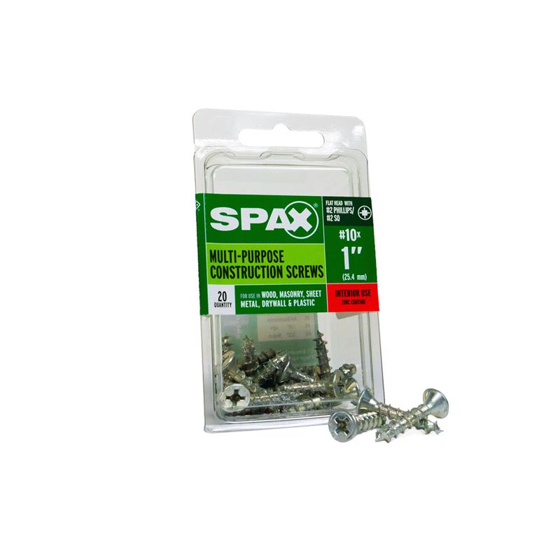 SPAX - SPAX Multi-Material No. 10 Label X 1 in. L Unidrive Flat Head Construction Screws 20 pk