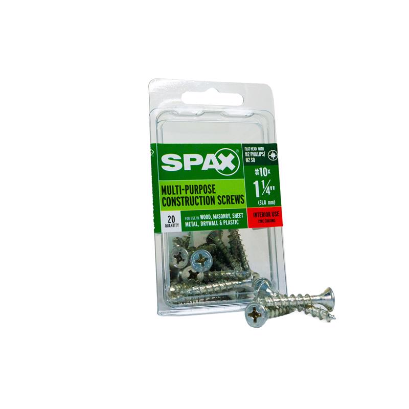 SPAX - SPAX Multi-Material No. 10 Label X 1-1/4 in. L Unidrive Flat Head Construction Screws 20 pk