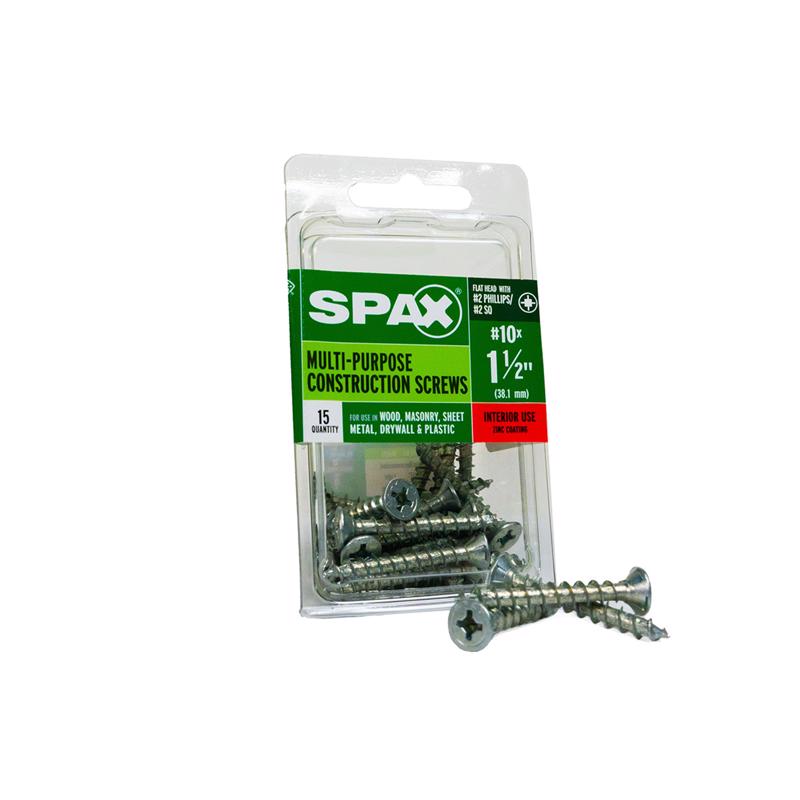 SPAX - SPAX Multi-Material No. 10 Label X 1-1/2 in. L Unidrive Flat Head Construction Screws 15 pk