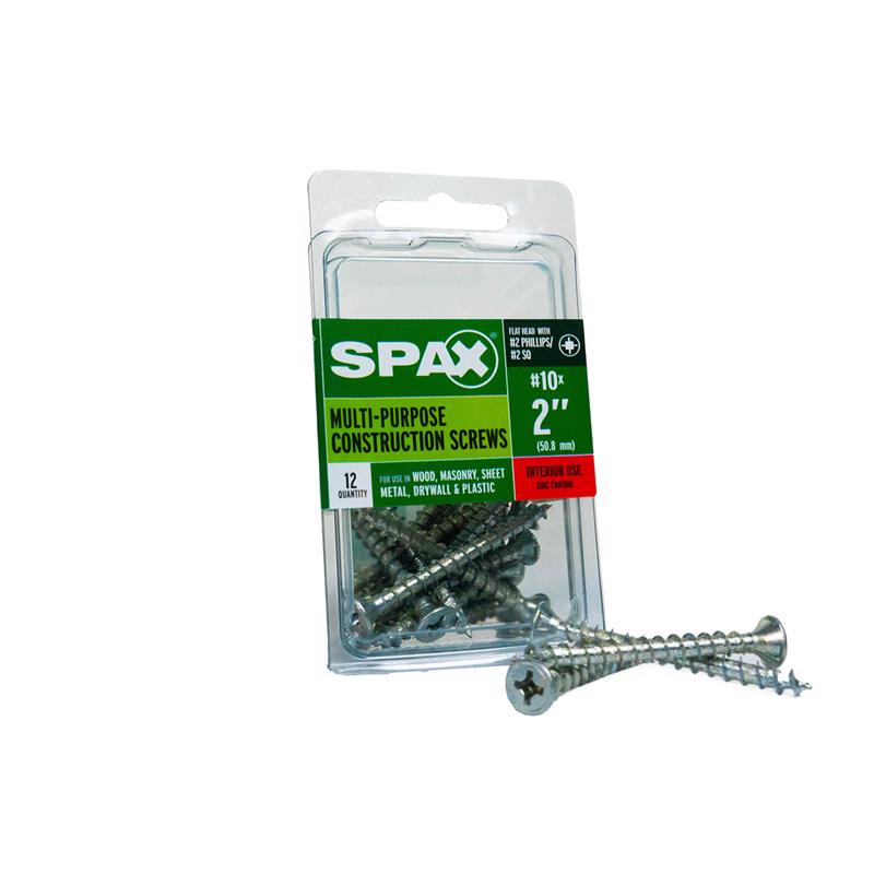 SPAX - SPAX Multi-Material No. 10 Label X 2 in. L Unidrive Flat Head Construction Screws 12 pk