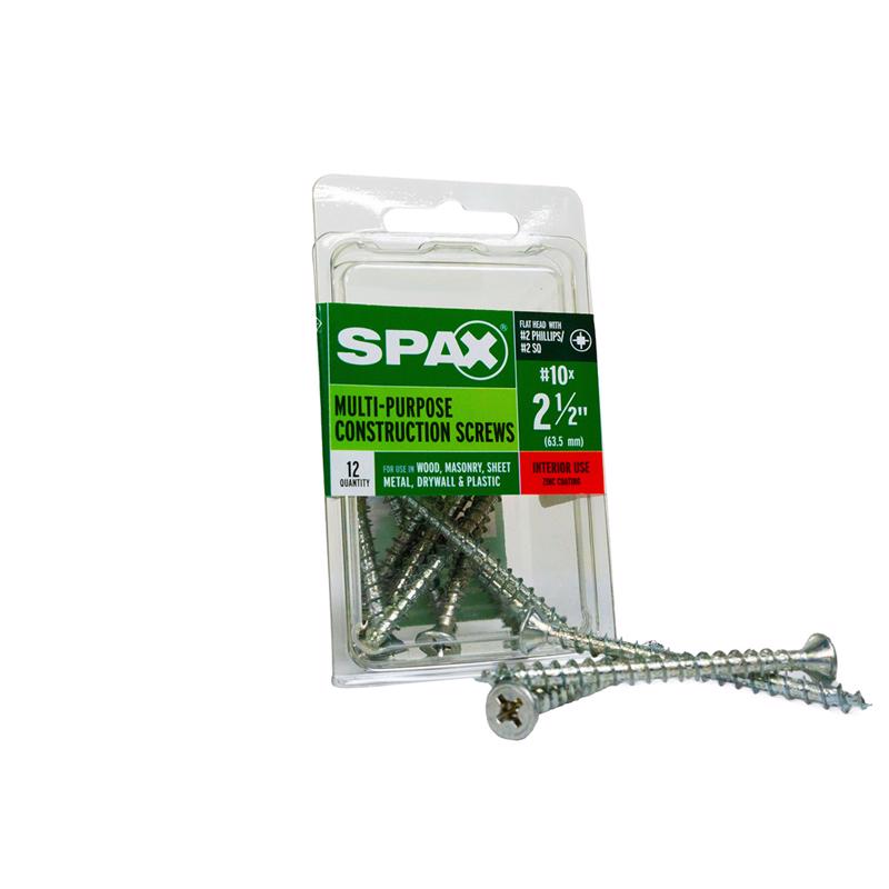 SPAX - SPAX Multi-Material No. 10 Label X 2-1/2 in. L Unidrive Flat Head Construction Screws 12 pk