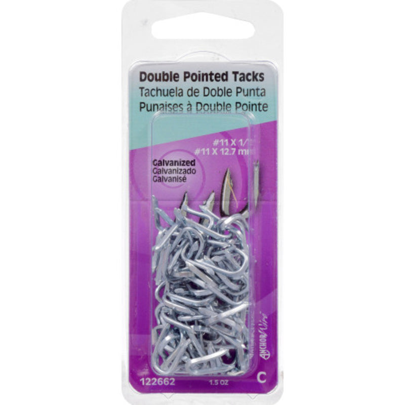 HILLMAN - Hillman No. 11 Galvanized Steel Double Point Tack Staple 11 Ga. 1.5 oz - Case of 6