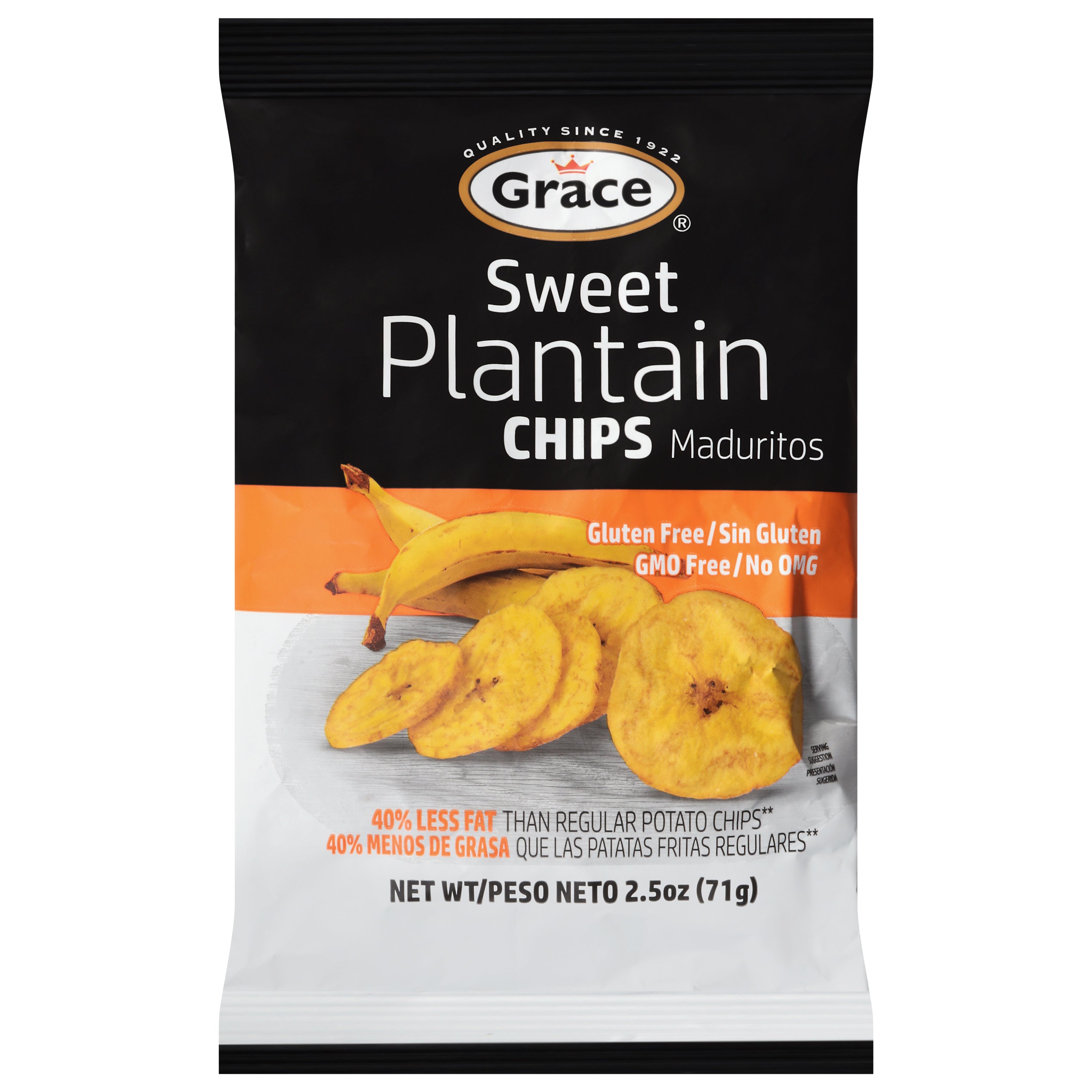 Grace Sweet Plantain Chips 2.5 oz - Case of 24